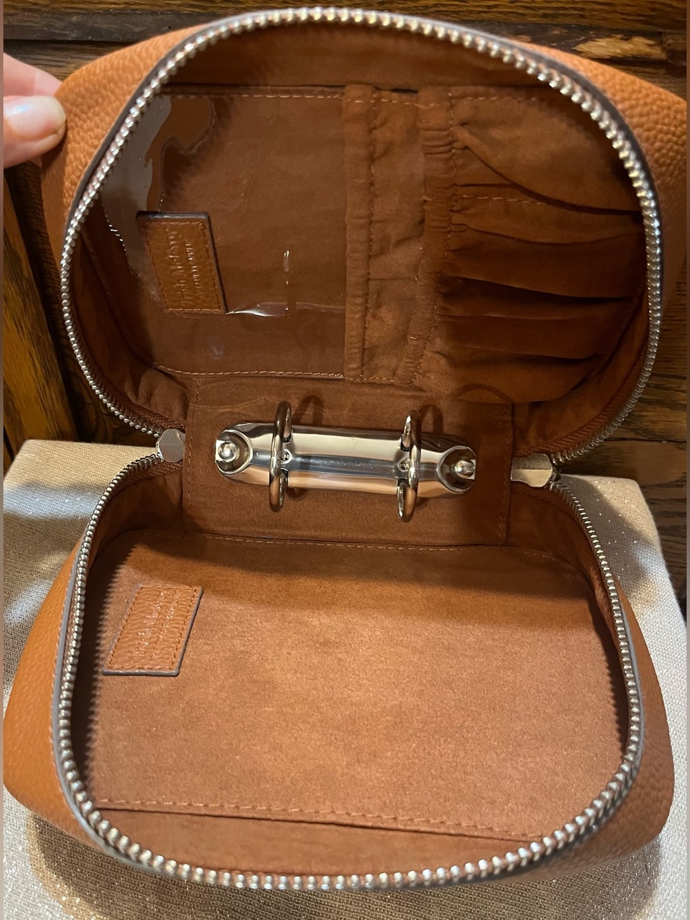 Trish McEvoy Brown Leather Power Of Make Up Make Up Bag - Picture 7 of 8